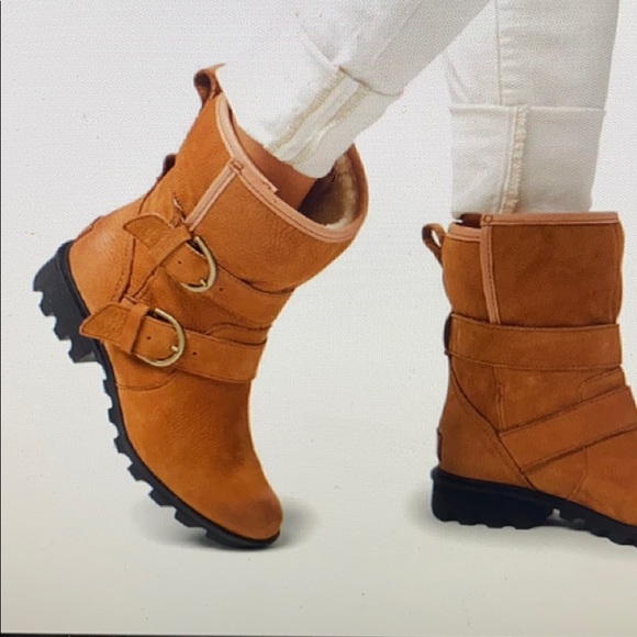SOREL PHOENIX MOTO COZY US 7.5 Women's Tan Suede Winter Warm Casual Outdoor New - Picture 9 of 12